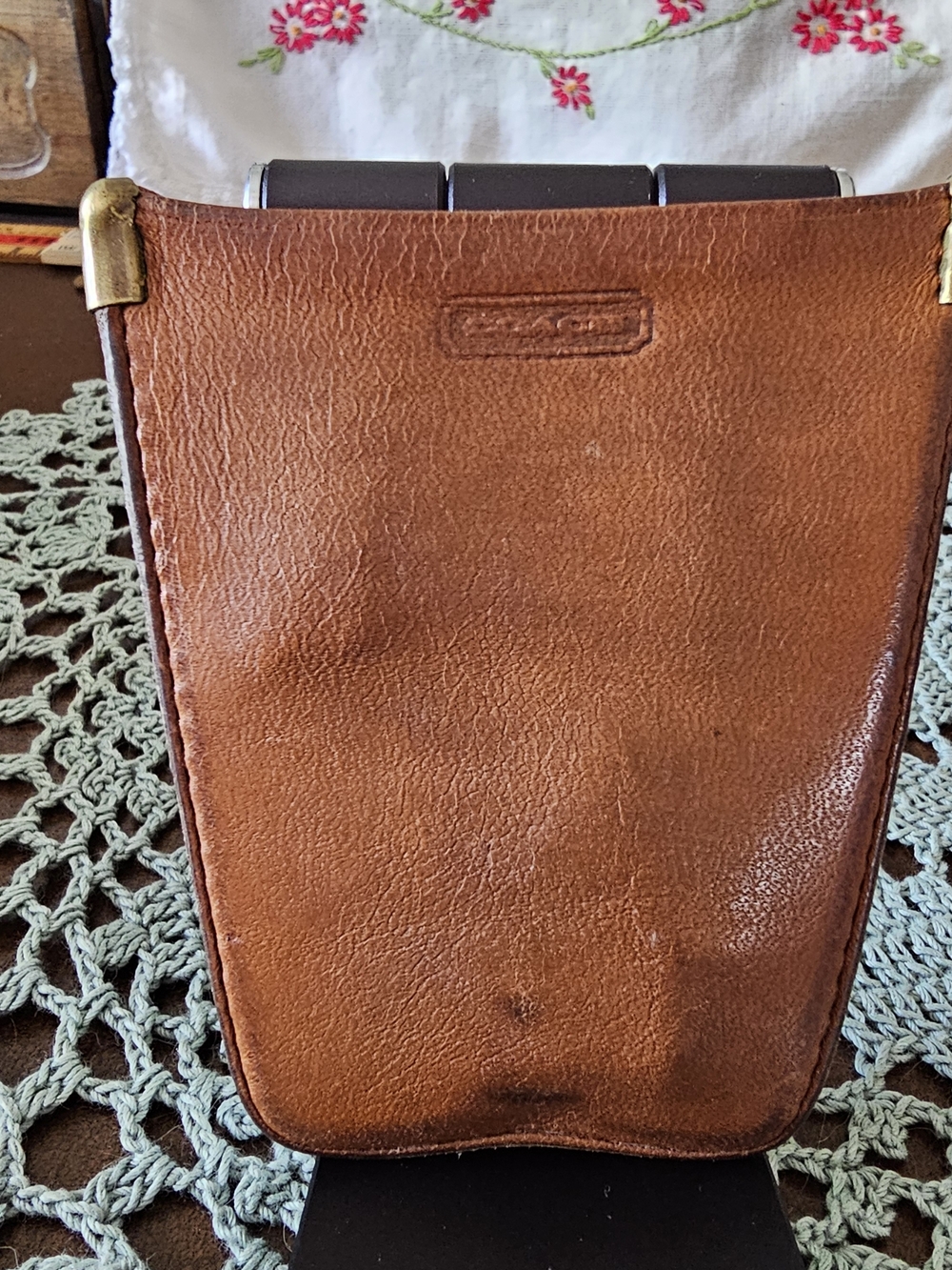 Coach Brown Leather Key Chain/Coin Pouch